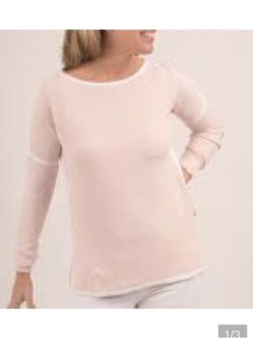 Rare burgess cashmere cotton blend pink sweater knit $200 spring summer casual